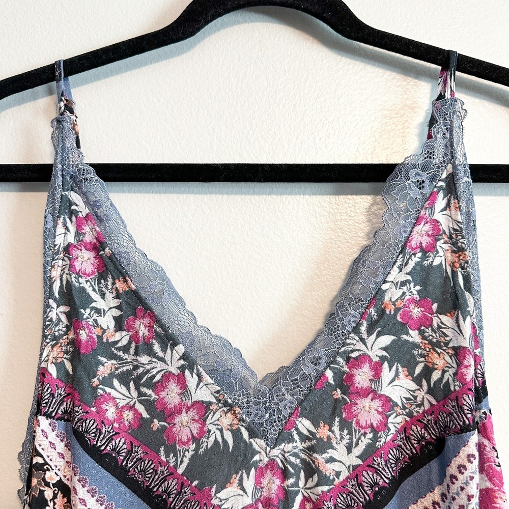 Free People Intimately Stevie Boho Maxi Dress Floral Patchwork Lace Trim Size XS - Picture 8 of 13